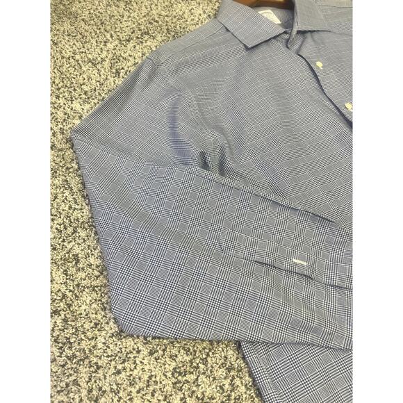 Brooks Brothers Shirt Mens 17-34 Regent Fit Non Iron Cotton Stretch‎ Blue Plaid - Picture 3 of 12